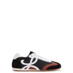 Loewe Women Ballet runner in leather and nylon 206XF669 Black/White