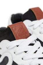 Loewe Women Ballet runner in leather and nylon 206XF669 Black/White - Image 4
