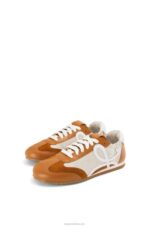 Loewe Women Ballet runner in nylon and calfskin 206XF656 Natural/Tan - Image 2