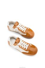 Loewe Women Ballet runner in nylon and calfskin 206XF656 Natural/Tan - Image 3