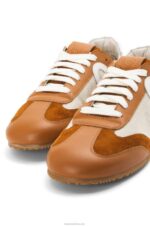 Loewe Women Ballet runner in nylon and calfskin 206XF656 Natural/Tan - Image 4