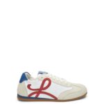 Loewe Women Ballet runner in nylon and calfskin 206XF666 Soft White/Cherry/Royal Blue