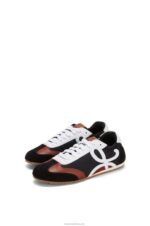 Loewe Women Ballet runner in nylon and calfskin 206XF668 Black/White - Image 2