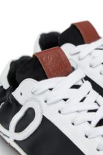 Loewe Women Ballet runner in nylon and calfskin 206XF668 Black/White - Image 4