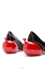 Loewe Women Balloon pump in calfskin 206XF762 Black/Red - Image 4