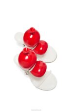 Loewe Women Balloon sandal in lambskin 206XF708 White/Red - Image 3
