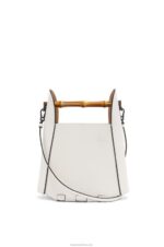Loewe Women Bamboo bucket bag in calfskin 206XF178 Soft White