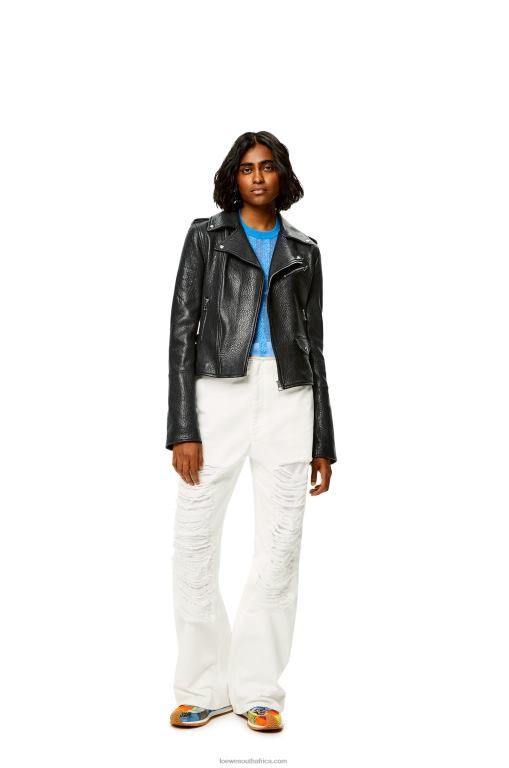 loewe_women_biker_jacket_in_nappa_206xf1137_black.jpg Loewe Women Biker jacket in nappa 206XF1137 Black - Image 1