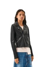 Loewe Women Biker jacket in nappa lambskin 206XF1138 Black - Image 2