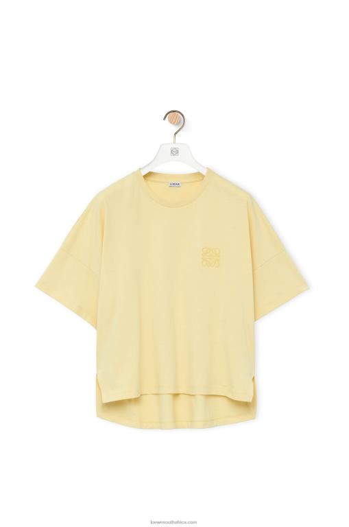 Loewe Women Boxy fit T-shirt in cotton 206XF780 Light Lemon - Image 5