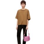 Loewe Women Boxy fit T-shirt in cotton 206XF781 Dark Camel