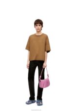 Loewe Women Boxy fit T-shirt in cotton 206XF781 Dark Camel