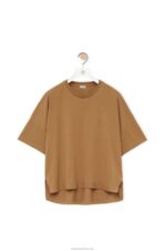 Loewe Women Boxy fit T-shirt in cotton 206XF781 Dark Camel - Image 5