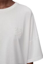 Loewe Women Boxy fit T-shirt in cotton 206XF800 White - Image 4