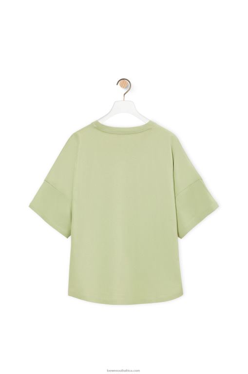 Loewe Women Boxy fit T-shirt in cotton 206XF814 Pale Green - Image 2