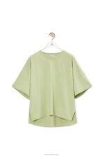 Loewe Women Boxy fit T-shirt in cotton 206XF814 Pale Green