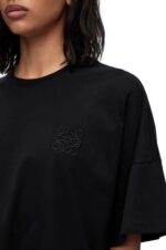Loewe Women Boxy fit T-shirt in cotton 206XF823 Black - Image 4