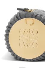 Loewe Women Bracelet pouch in nappa calfskin and brass 206XF622 Asphalt Grey - Image 7