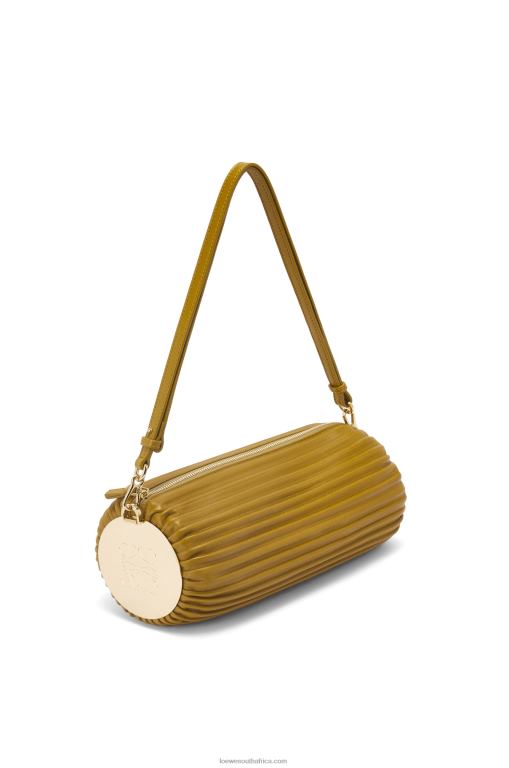 loewe_women_bracelet_pouch_in_nappa_calfskin_and_brass_206xf624_ochre.jpg Loewe Women Bracelet pouch in nappa calfskin and brass 206XF624 Ochre - Image 1