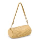 Loewe Women Bracelet Pouch in pleated nappa 206XF375 Dark Butter