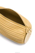 Loewe Women Bracelet Pouch in pleated nappa 206XF375 Dark Butter - Image 4