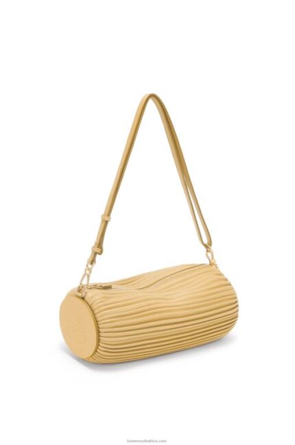 Loewe Women Bracelet Pouch in pleated nappa 206XF375 Dark Butter