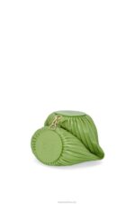 Loewe Women Bracelet Pouch in pleated nappa 206XF399 Spring Green - Image 3