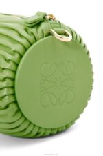 Loewe Women Bracelet Pouch in pleated nappa 206XF399 Spring Green - Image 6