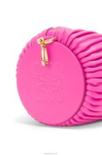Loewe Women Bracelet Pouch in pleated nappa 206XF400 Fuchsia - Image 7