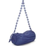 Loewe Women Bracelet Pouch in pleated nappa 206XF601 Deep Purple Glaze