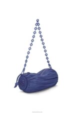 Loewe Women Bracelet Pouch in pleated nappa 206XF601 Deep Purple Glaze