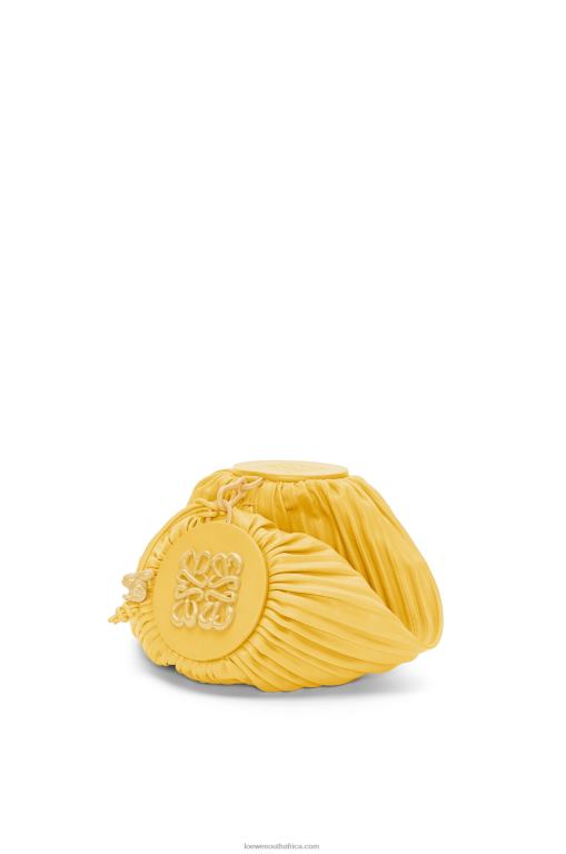 Loewe Women Bracelet Pouch in pleated nappa 206XF602 Pale Yellow Glaze - Image 2