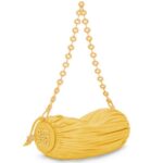 Loewe Women Bracelet Pouch in pleated nappa 206XF602 Pale Yellow Glaze
