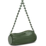Loewe Women Bracelet pouch in pleated nappa 206XF609 Vintage Khaki