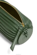 Loewe Women Bracelet pouch in pleated nappa 206XF609 Vintage Khaki - Image 6