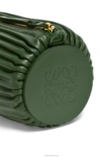 Loewe Women Bracelet pouch in pleated nappa 206XF609 Vintage Khaki - Image 7