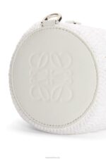 Loewe Women Bracelet pouch in raffia and calfskin 206XF377 White - Image 6