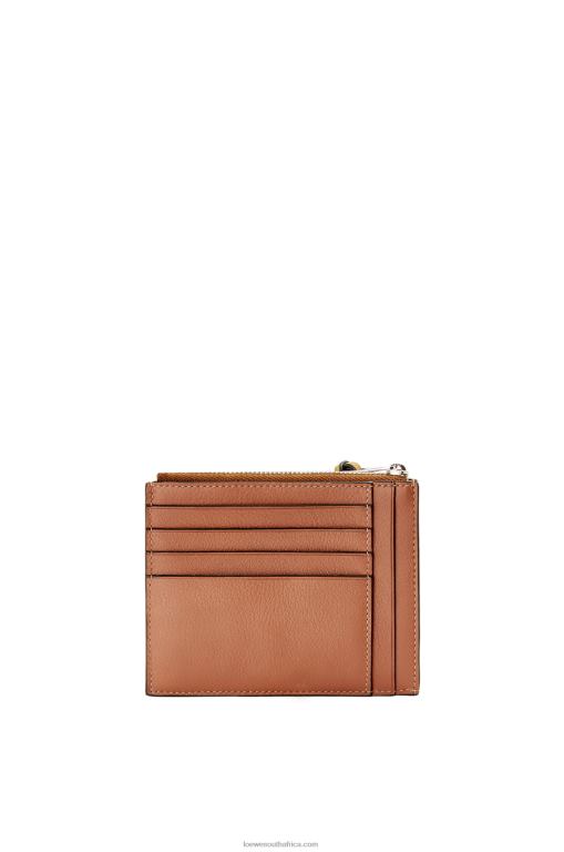 Loewe Women Brand coin cardholder in classic calfskin 206XF1392 Tan/Ochre - Image 2
