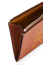 Loewe Women Brand coin cardholder in classic calfskin 206XF1392 Tan/Ochre - Image 4