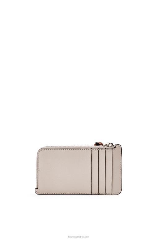Loewe Women Brand coin cardholder in classic calfskin 206XF1407 Light Oat/Tan - Image 2