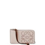Loewe Women Brand coin cardholder in classic calfskin 206XF1407 Light Oat/Tan