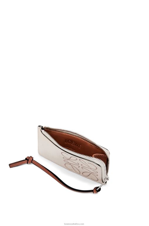 Loewe Women Brand coin cardholder in classic calfskin 206XF1407 Light Oat/Tan - Image 3