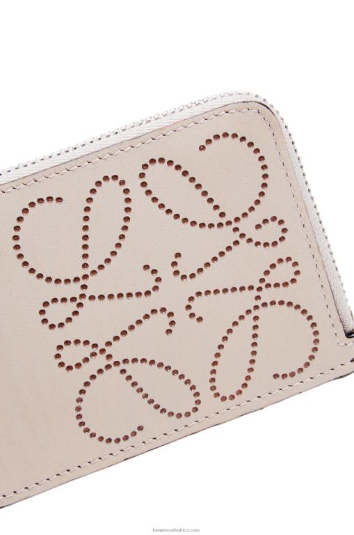 Loewe Women Brand coin cardholder in classic calfskin 206XF1407 Light Oat/Tan - Image 4