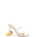 Loewe Women Broken egg sandal in goatskin 206XF715 White/Natural