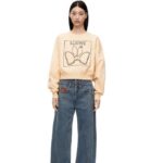 Loewe Women Bunny sweatshirt in cotton 206XF805 Ivory