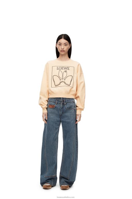 loewe_women_bunny_sweatshirt_in_cotton_206xf805_ivory.jpg Loewe Women Bunny sweatshirt in cotton 206XF805 Ivory - Image 1