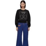 Loewe Women Bunny sweatshirt in cotton 206XF806 Black