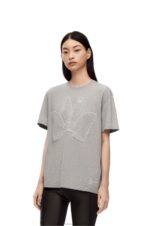 Loewe Women Bunny T-shirt in cotton 206XF807 Grey Melange - Image 2
