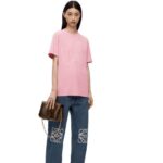 Loewe Women Bunny T-shirt in cotton 206XF808 Bright Pink