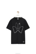 Loewe Women Bunny T-shirt in cotton 206XF809 Black - Image 5